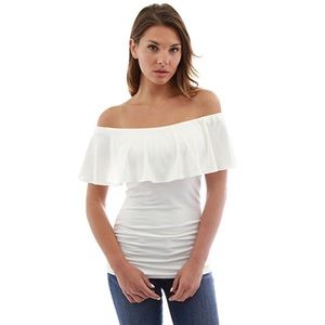 White off shoulder shirt small